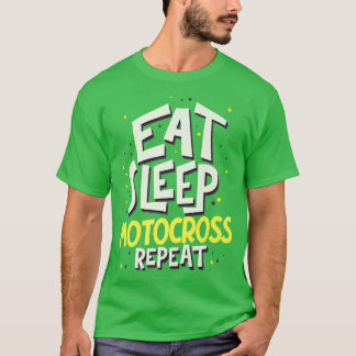 T-shirt Mangez Motocross Sleep Répéter Motocross Biker