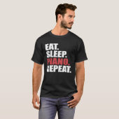 T-shirt Mangez Piano Sommeil Répéter Piano Distressed (Devant entier)