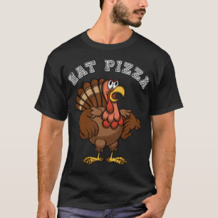 T-shirt Mangez Pizza Drôle Thanksgiving Angry Turkey Gobal