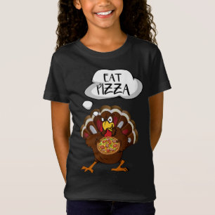 T-Shirt Mangez Pizza Funny Thanksgiving Vegan Kids Adulte