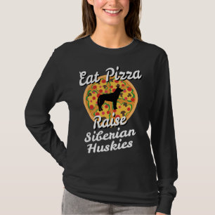 T-shirt Mangez Pizza Lever Chiens Sibériens Husky Chiens C