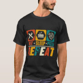 T-shirt Mangez Pizza Sleep Répéter - Drôle Foodie Fast Foo (Devant)