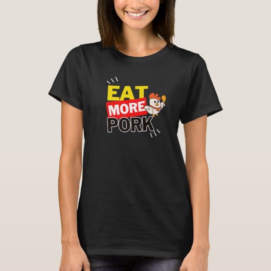 T-shirt Mangez plus Animaux de Porc (Devant)