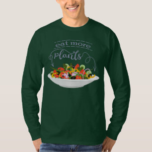 T-shirt Mangez plus de plantes frais motivation salade let