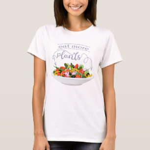 T-shirt Mangez plus de plantes frais motivation salade let