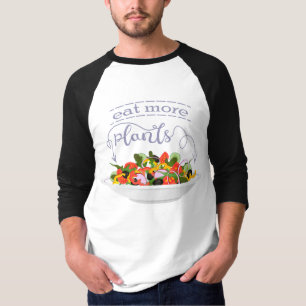 T-shirt Mangez plus de plantes frais motivation salade let