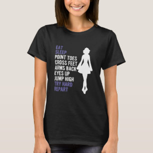 T-shirt Mangez Point de sommeil orteils pieds croisés bras