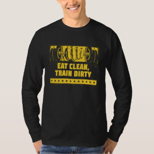 T-shirt Mangez Propre Train Dirty Entraînement Fitness Sal