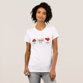 T-shirt Mangez. Ronronnement. Amour (Devant entier)