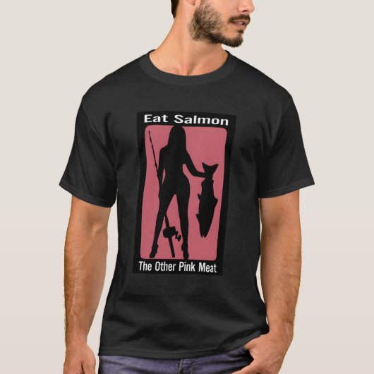 T-shirt Mangez Saumon L'Autre Viande Rose (Devant)