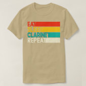 T-shirt Mangez Sleap Clarinet Répéter Drôle Joueur Clarine (Design devant)