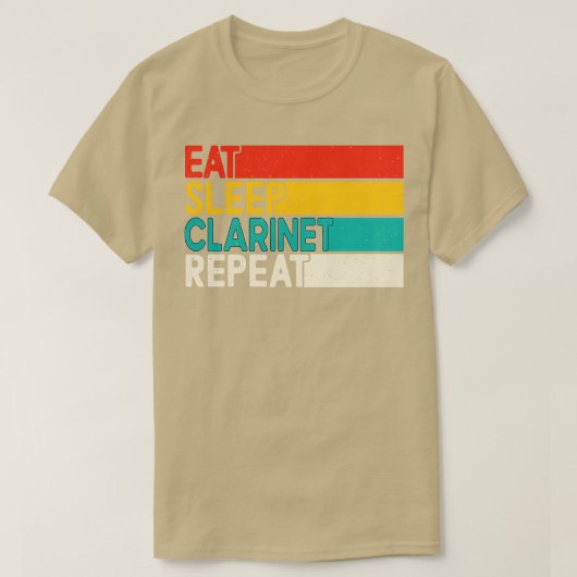 T-shirt Mangez Sleap Clarinet Répéter Drôle Joueur Clarine (Design devant)