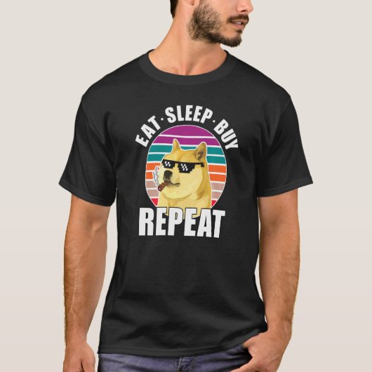 T-shirt Mangez Sleep Acheter Repeat Dogecoin (Devant)