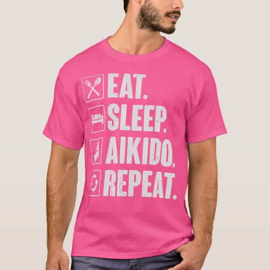 T-shirt Mangez Sleep Aikido Répéter Funny Aikido Martial A (Devant)