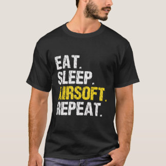 T-shirt Mangez Sleep Airsoft Repeat Air Soft Funny Cadeau