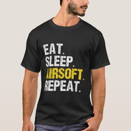 T-shirt Mangez Sleep Airsoft Repeat Air Soft Funny Cadeau (Devant)