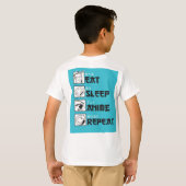 T-shirt Mangez Sleep ANIME Répéter Funny Ado Geek japonais (Dos entier)
