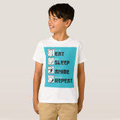 T-shirt Mangez Sleep ANIME Répéter Funny Ado Geek japonais (Devant entier)