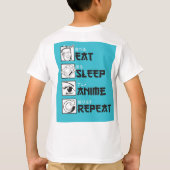 T-shirt Mangez Sleep ANIME Répéter Funny Ado Geek japonais (Dos)