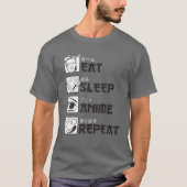 T-shirt Mangez Sleep Anime Répéter Funny Japonais Anime An (Devant)