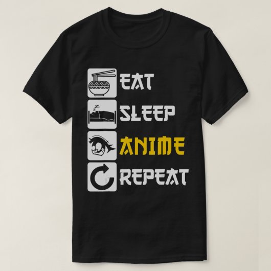 T-shirt Mangez Sleep Anime Répéter Manga Japon Dire Cospla (Design devant)