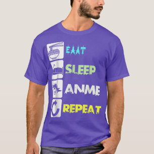 T-shirt Mangez Sleep Anime Répéter Manga Japon Dire Cospla