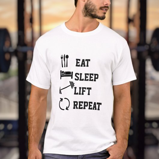T-shirt Mangez Sleep Ascenseur Répétez Gymnase de poids