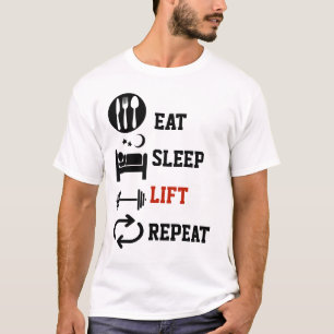 T-shirt Mangez Sleep Ascenseur Répétez Gymnase de poids