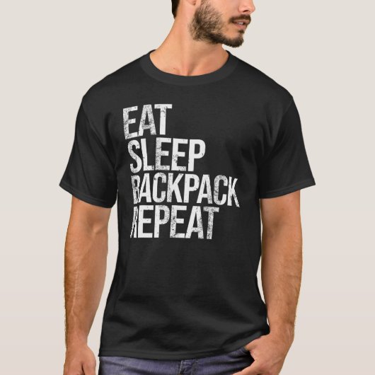 T-shirt Mangez Sleep Backpack Répéter (Devant)
