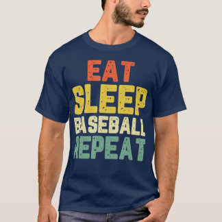 T-shirt Mangez Sleep Baseball Cool Joueur du ventilateur C