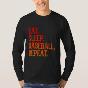 T-shirt Mangez Sleep Baseball Cool Joueur Fan Entraîneur F