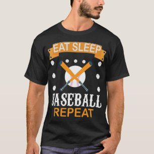 T-shirt Mangez Sleep Baseball Répéter Baseball Amateurs