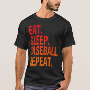 T-shirt Mangez Sleep Baseball Répéter Baseball Joueur Funn