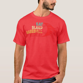 T-shirt Mangez Sleep Baseball Répéter Baseball Joueur Funn