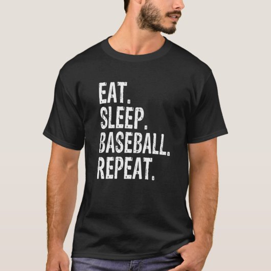 T-shirt Mangez Sleep Baseball Répéter Baseball Premium (Devant)