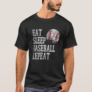 T-shirt Mangez Sleep Baseball Répéter Coach Joueur de l'éq
