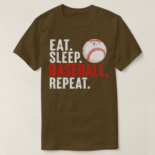 T-shirt Mangez Sleep Baseball Répéter Funny Baseball Lover (Design devant)