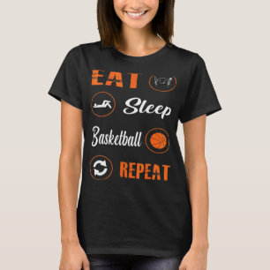 T-shirt Mangez Sleep Basketball Répéter Basketball Joueurs
