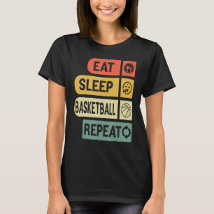 T-shirt Mangez Sleep Basketball Répéter Basketball Joueurs