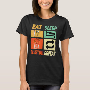 T-shirt Mangez Sleep Basketball Répéter Basketball Sports