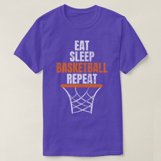 T-shirt Mangez Sleep Basketball Répéter Lecteur de basket- (Design devant)