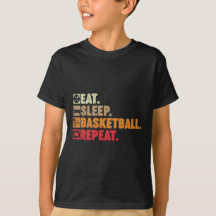 T-shirt Mangez Sleep Basketball Répétez Boy Girl Basketbal