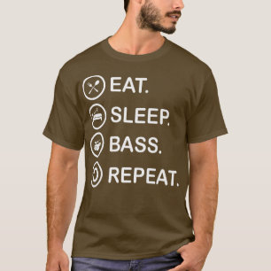 T-shirt Mangez Sleep Bass Répéter Funny Bass Guitare287
