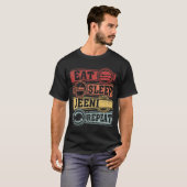 T-shirt Mangez Sleep Beeni Répéter (Devant entier)