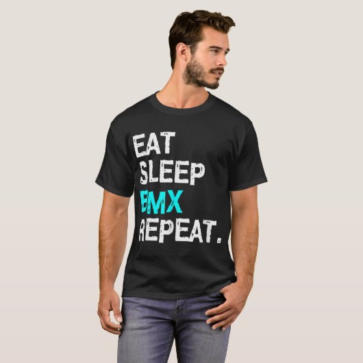 T-shirt Mangez Sleep BMX Répéter course vélo pour femmes H (Devant entier)