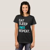 T-shirt Mangez Sleep BMX Répéter course vélo pour femmes H (Devant entier)