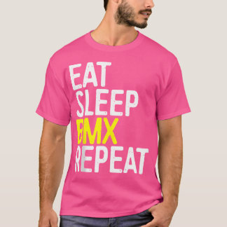 T-shirt Mangez Sleep Bmx Répéter Motocross Bicycle