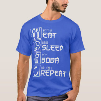 T-shirt Mangez Sleep Boba Répéter Anime Bubble Tea Manga O