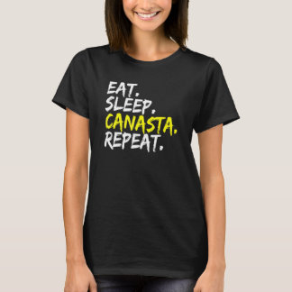 T-shirt Mangez Sleep Canasta Repeat Card Jeu