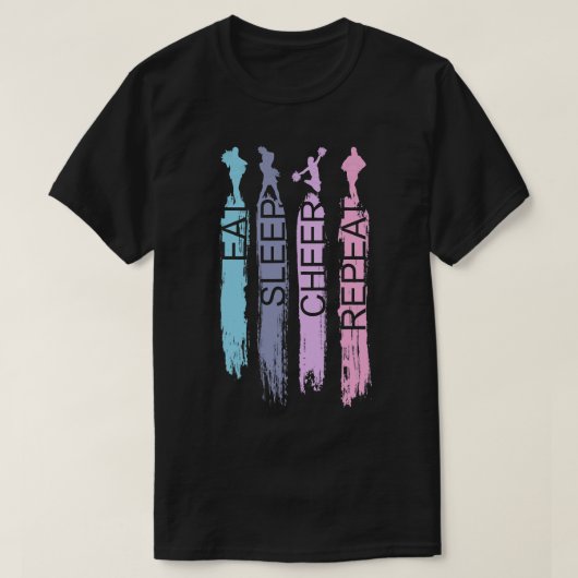 T-shirt Mangez Sleep Cheer Répéter Cheer Cheerled Cheerled (Design devant)